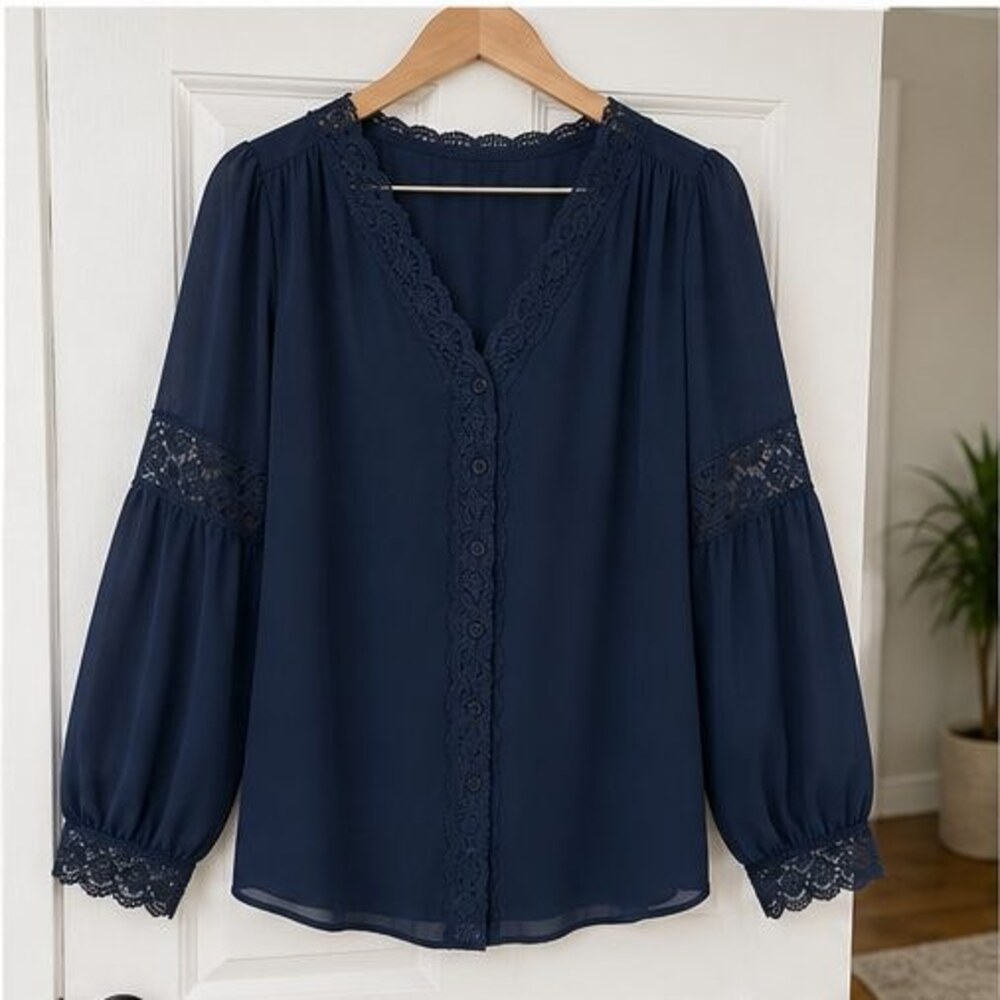 Rust Lace Trim Top